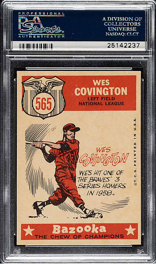 1959 Topps #565 Wes Covington All-Star PSA NM-MT 8