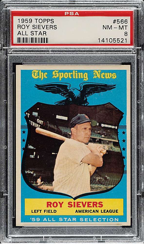 1959 Topps #566 Roy Sievers All-Star PSA NM-MT 8