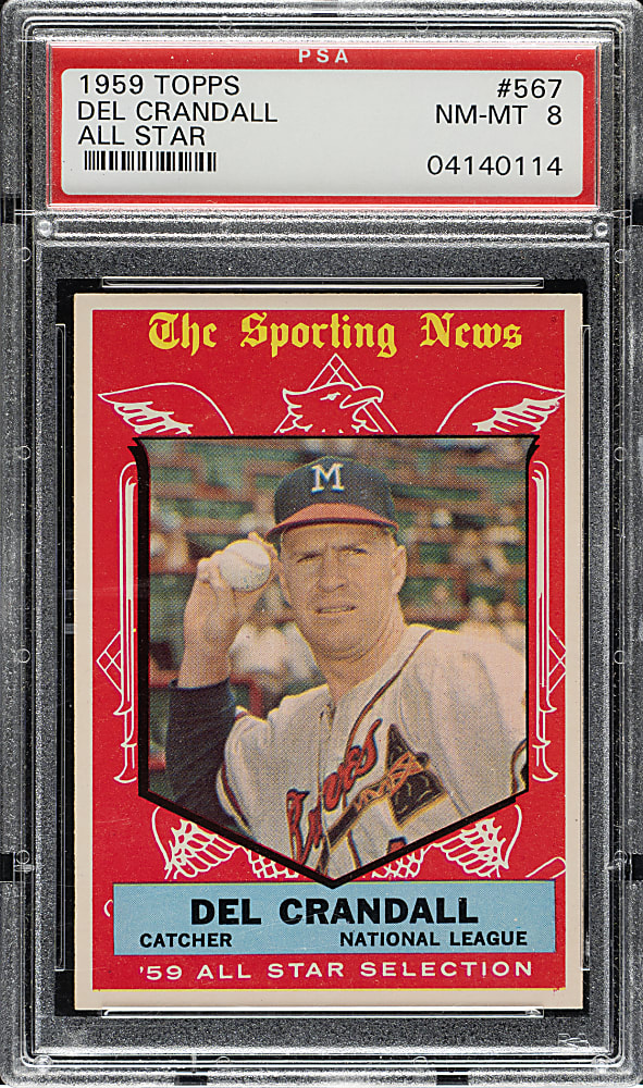 1959 Topps #567 Del Crandall All-Star PSA NM-MT 8
