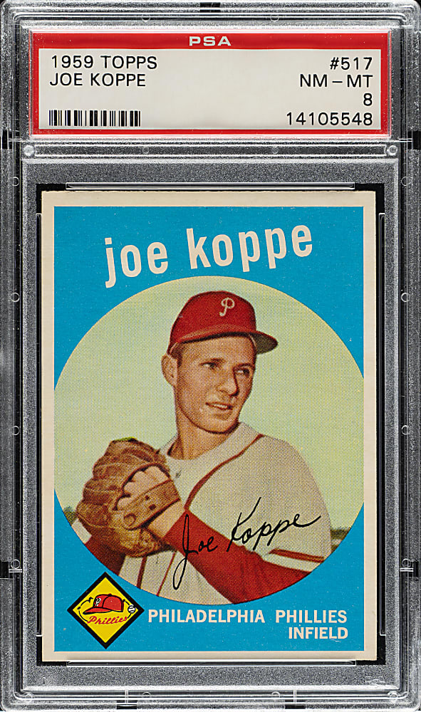 1959 Topps #517 Joe Koppe PSA NM-MT 8