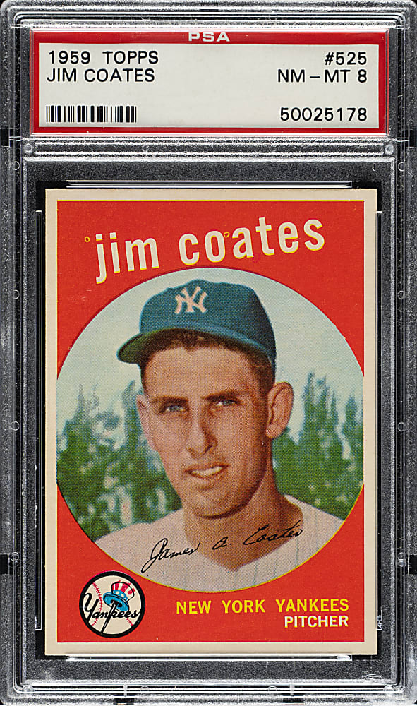 1959 Topps #525 Jim Coates PSA NM-MT 8