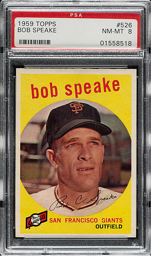 1959 Topps #526 Bob Speake PSA NM-MT 8