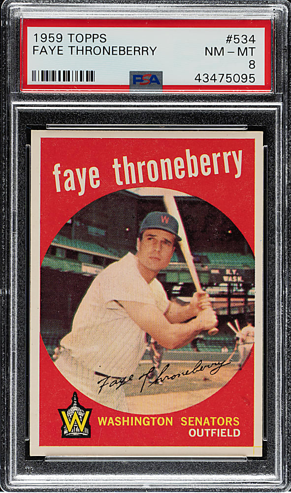 1959 Topps #534 Faye Throneberry PSA NM-MT 8