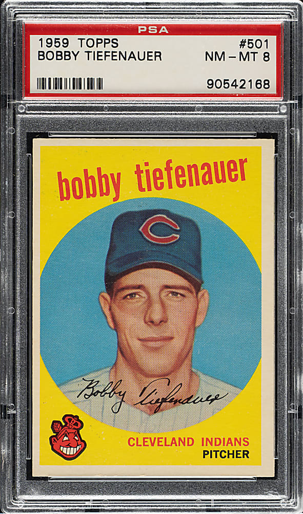 1959 Topps #501 Bobby Tiefenauer PSA NM-MT 8