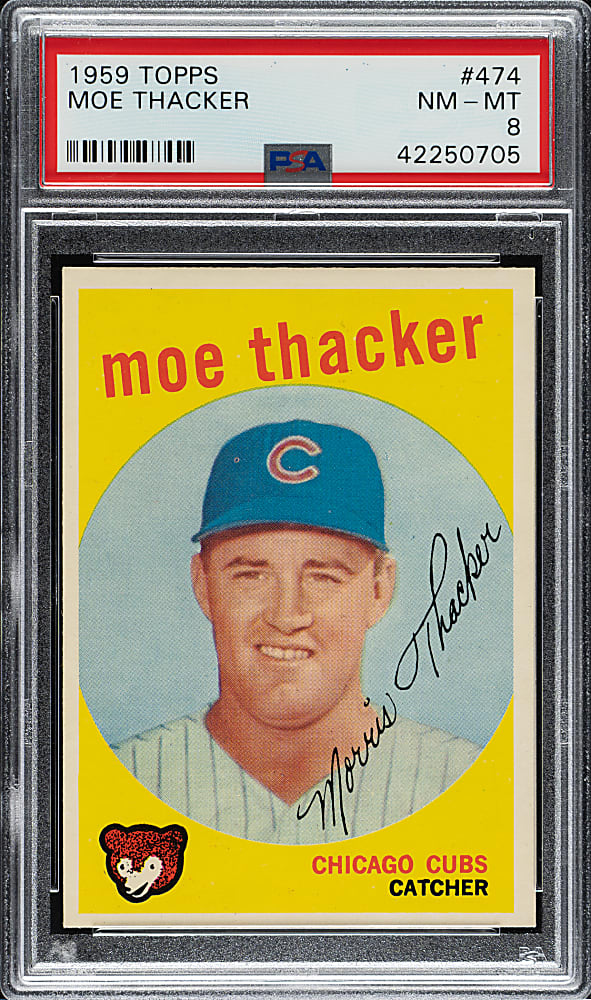 1959 Topps #474 Moe Thacker PSA NM-MT 8