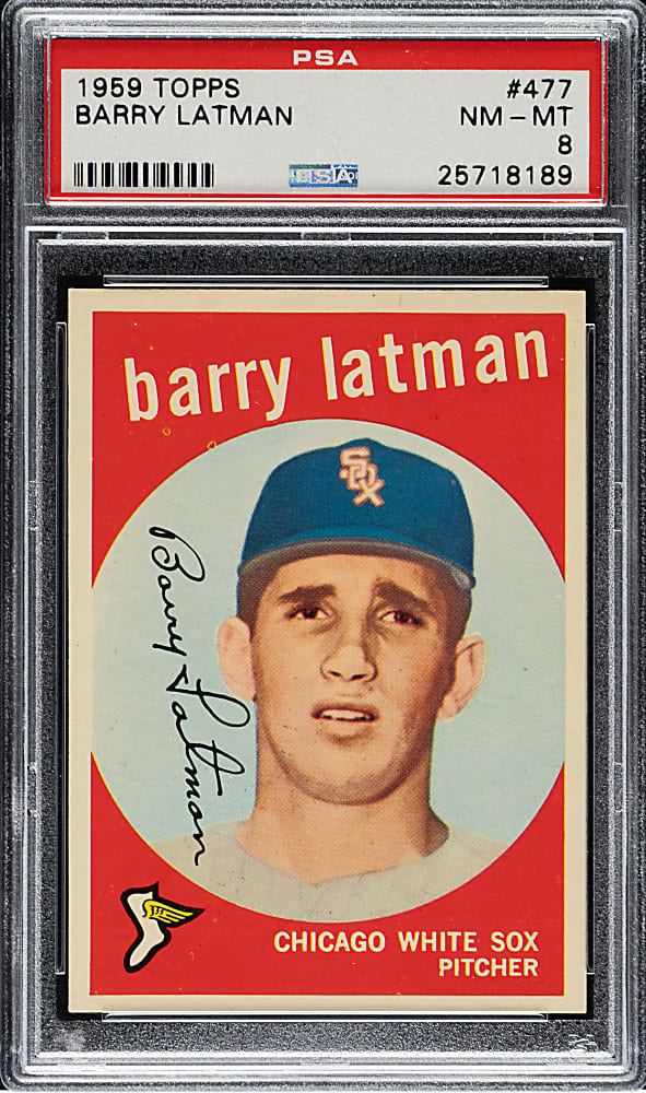 1959 Topps #477 Barry Latman PSA NM-MT 8