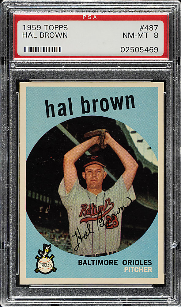 1959 Topps #487 Hal Brown PSA NM-MT 8