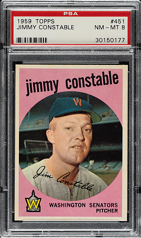 1959 Topps #451 Jimmy Constable PSA NM-MT 8