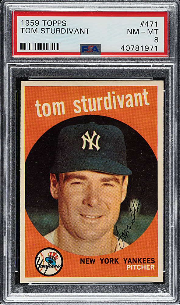 1959 Topps #471 Tom Sturdivant PSA NM-MT 8