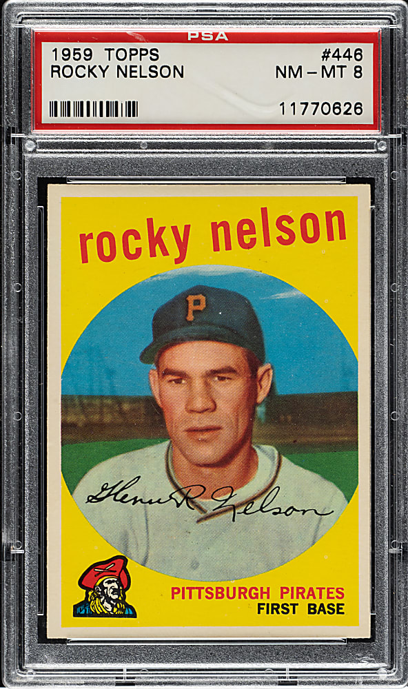 1959 Topps #446 Rocky Nelson PSA NM-MT 8