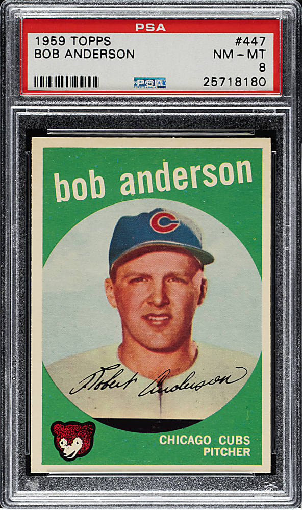 1959 Topps #447 Bob Anderson PSA NM-MT 8