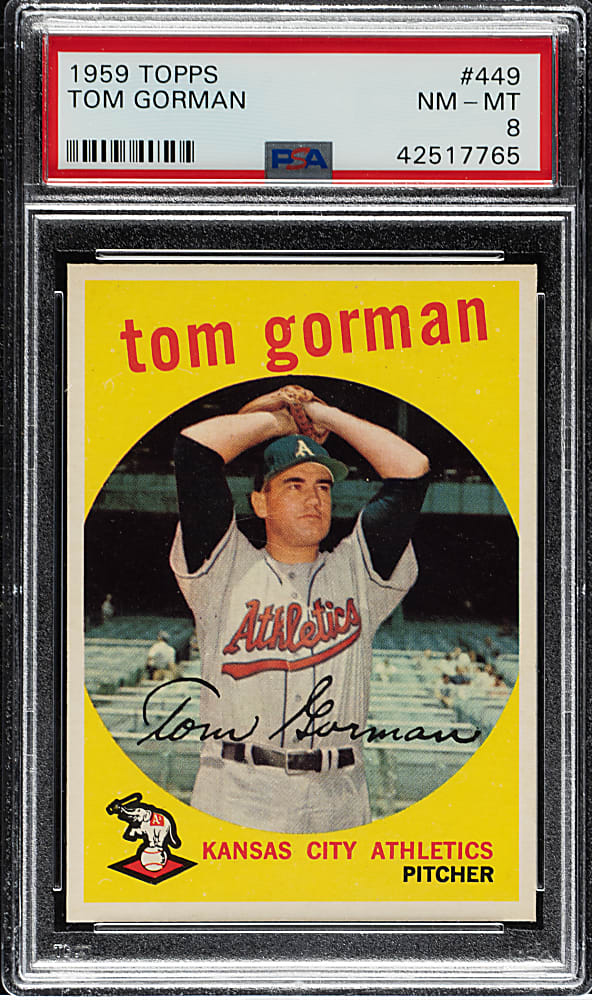 1959 Topps #449 Tom Gorman PSA NM-MT 8