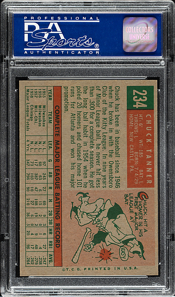 1959 Topps #234 Chuck Tanner PSA NM-MT 8