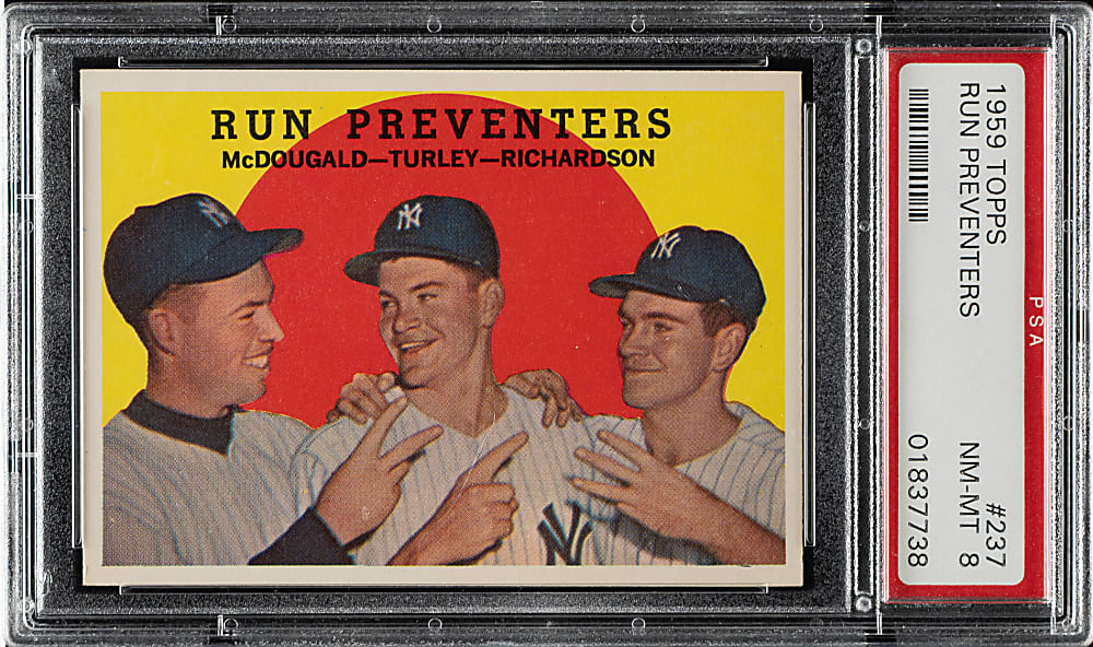 1959 Topps #237 McDougald/Turley/Richardson PSA NM-MT 8