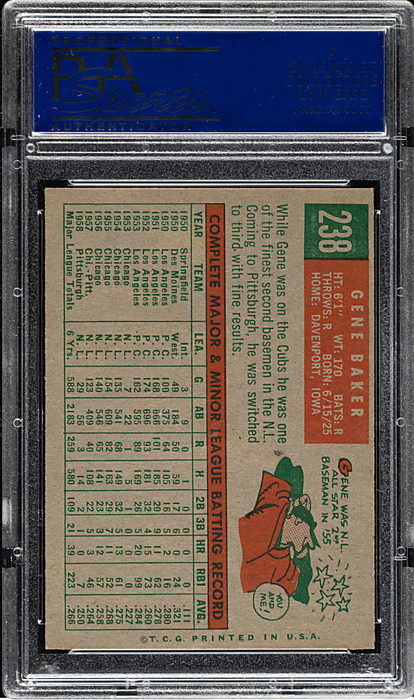 1959 Topps #238 Gene Baker PSA NM-MT 8
