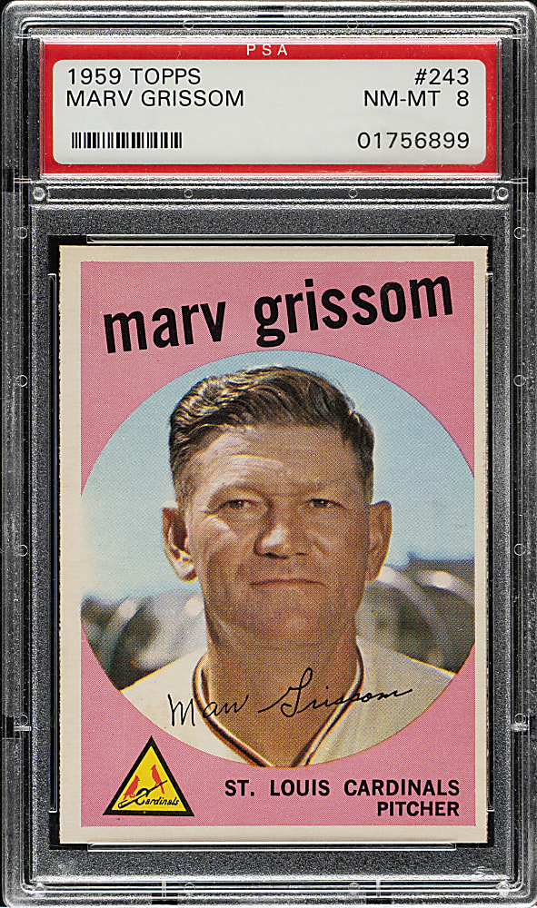1959 Topps #243 Marv Grissom PSA NM-MT 8
