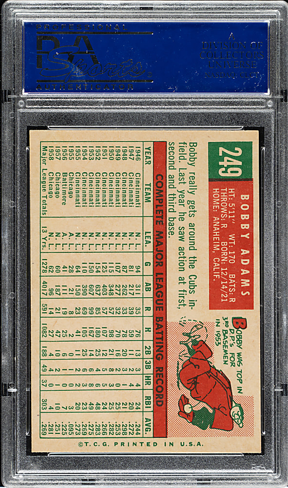 1959 Topps #249 Bobby Adams PSA NM-MT 8