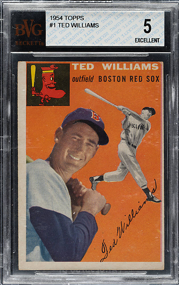 1954 Topps #1 Ted Williams BVG EX 5