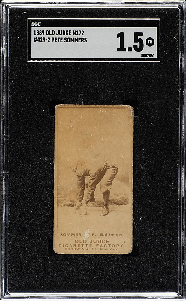 1889 N172 Old Judge Joe Sommer SGC FAIR 1.5
