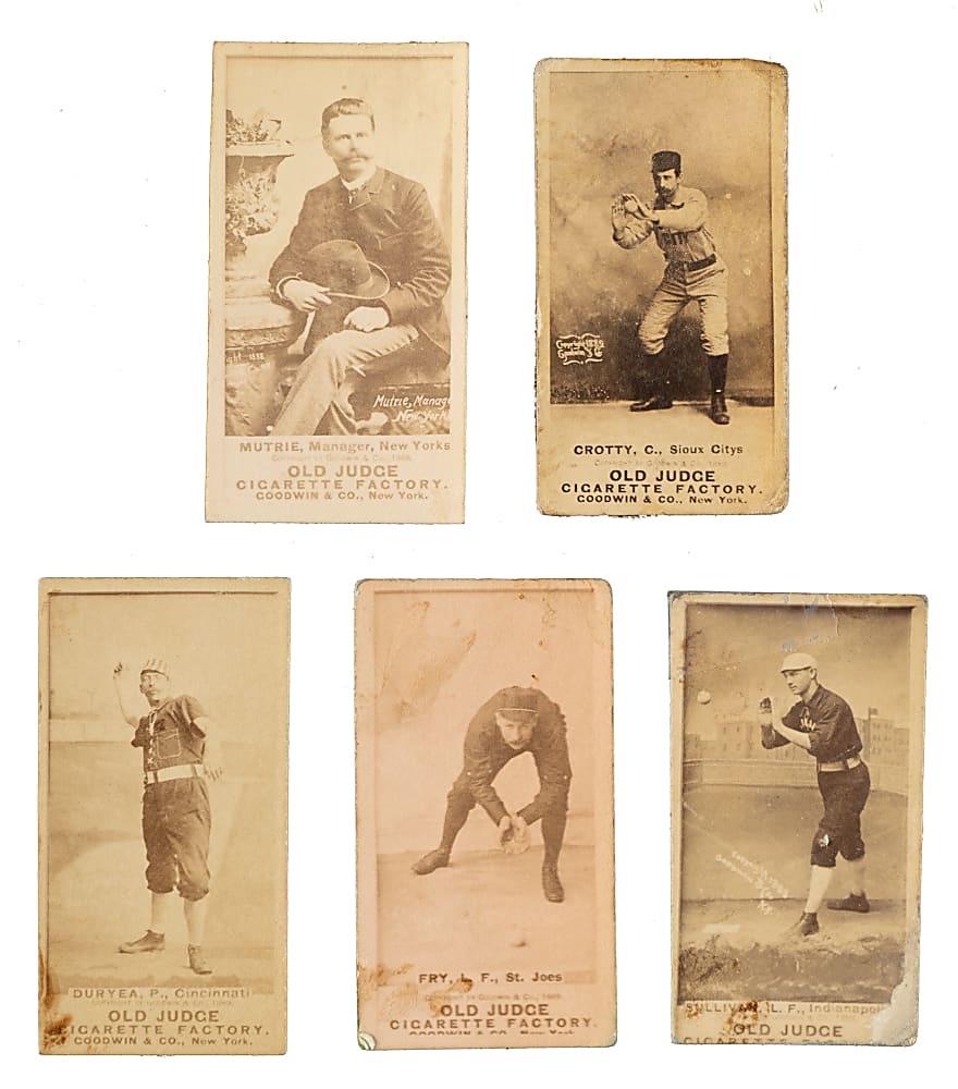 1887 to 1889 N172 Old Judge Collection (5) Including Jim Mutrie