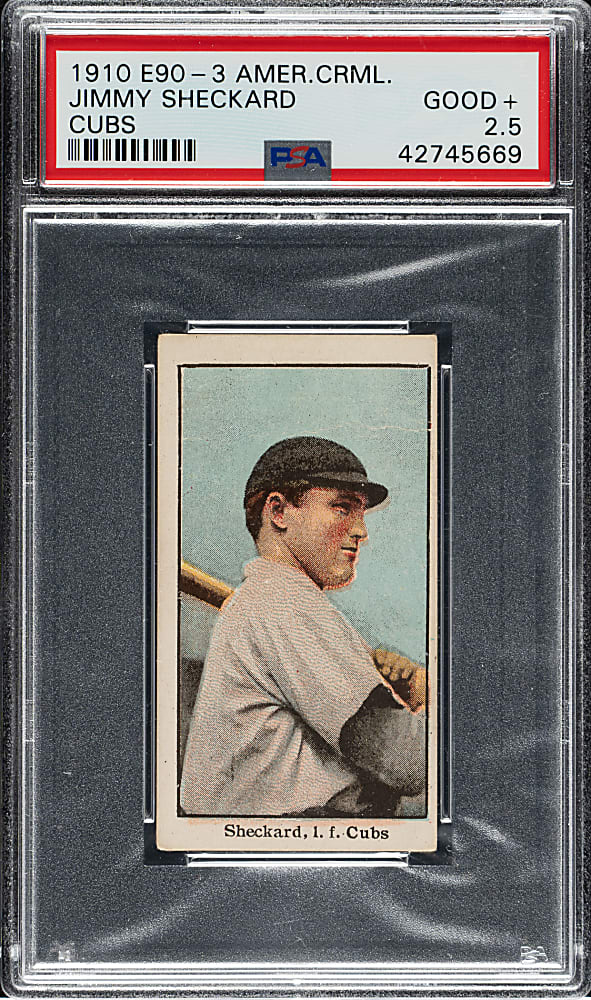 1910 E90-3 American Caramel Jimmy Sheckard PSA GOOD+ 2.5