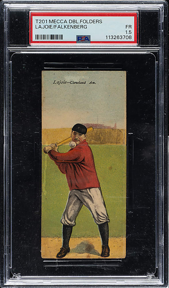 1911 T201 Mecca Double Folders Nap Lajoie/Falkenberg PSA FAIR 1.5