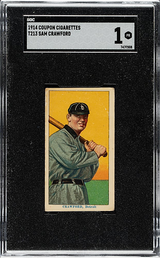1914 T213 Coupon Cigarettes (Type 2) Sam Crawford SGC POOR 1