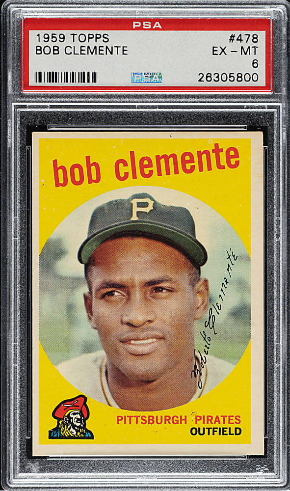1959 Topps #478 Roberto Clemente PSA EX-MT 6