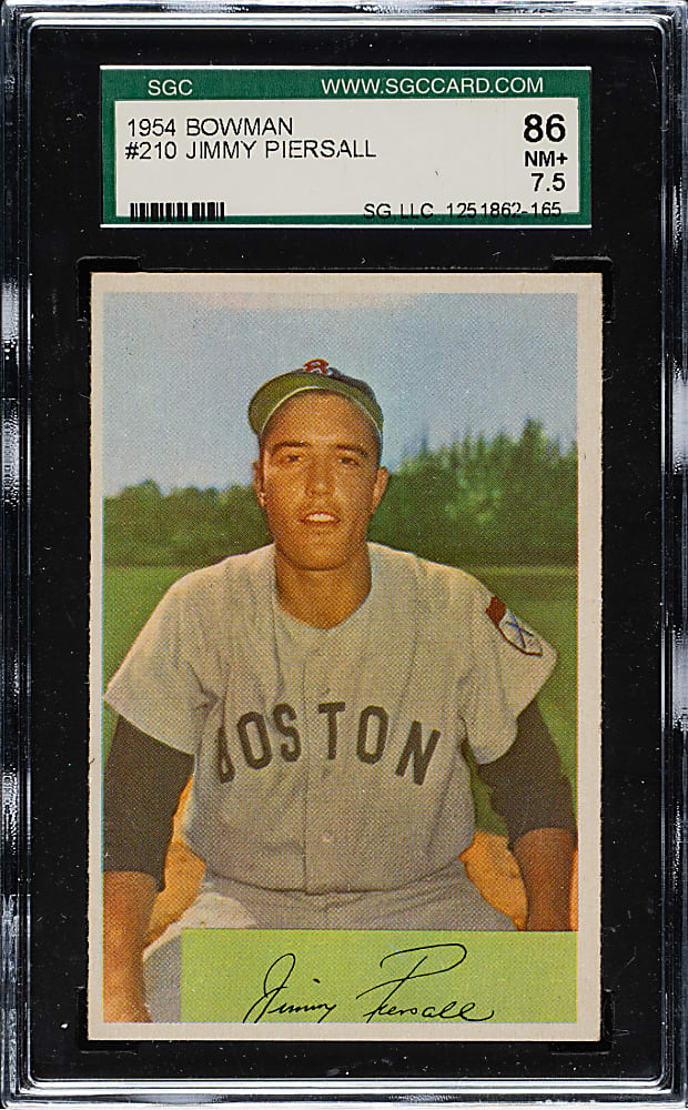 1954 Bowman #210 Jim Piersall SGC NM+ 86