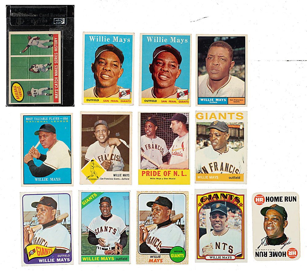 1958 to 1972 Topps and Fleer Willie Mays Collection (13)