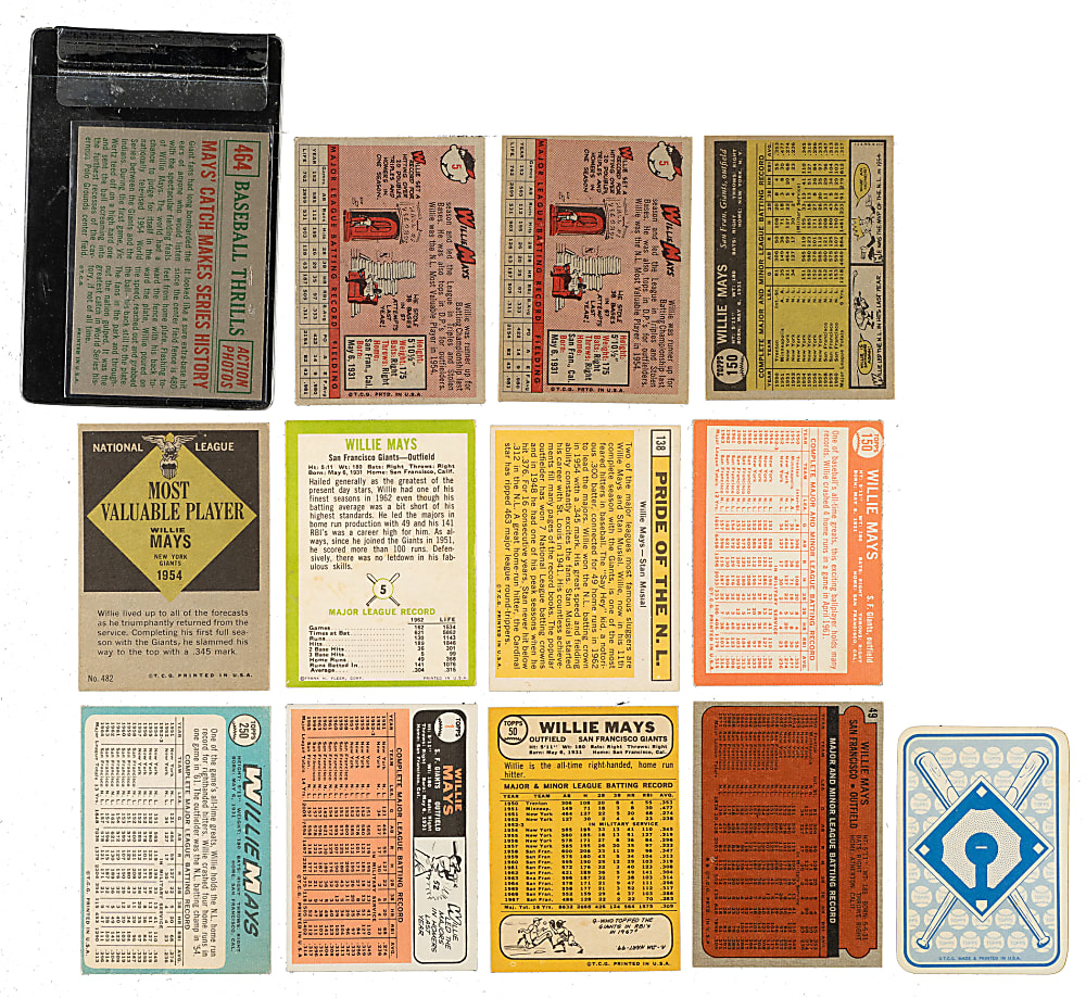 1958 to 1972 Topps and Fleer Willie Mays Collection (13)