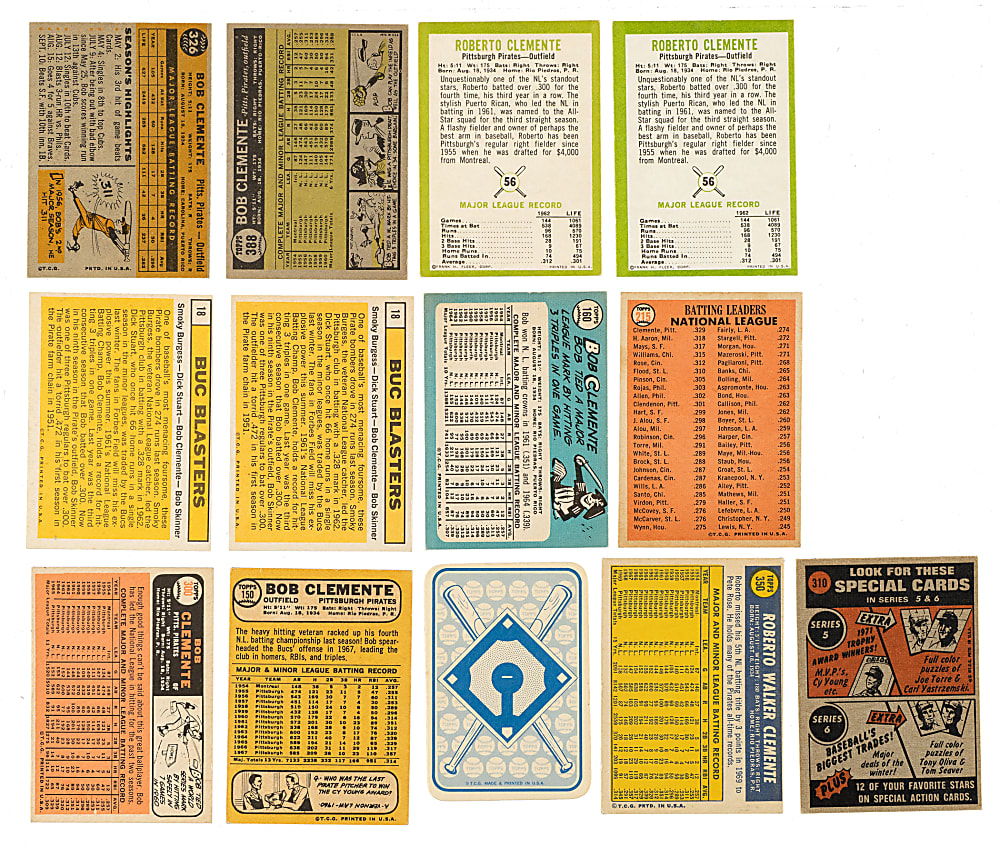 1960 to 1972 Fleer and Topps Roberto Clemente Collection (13)