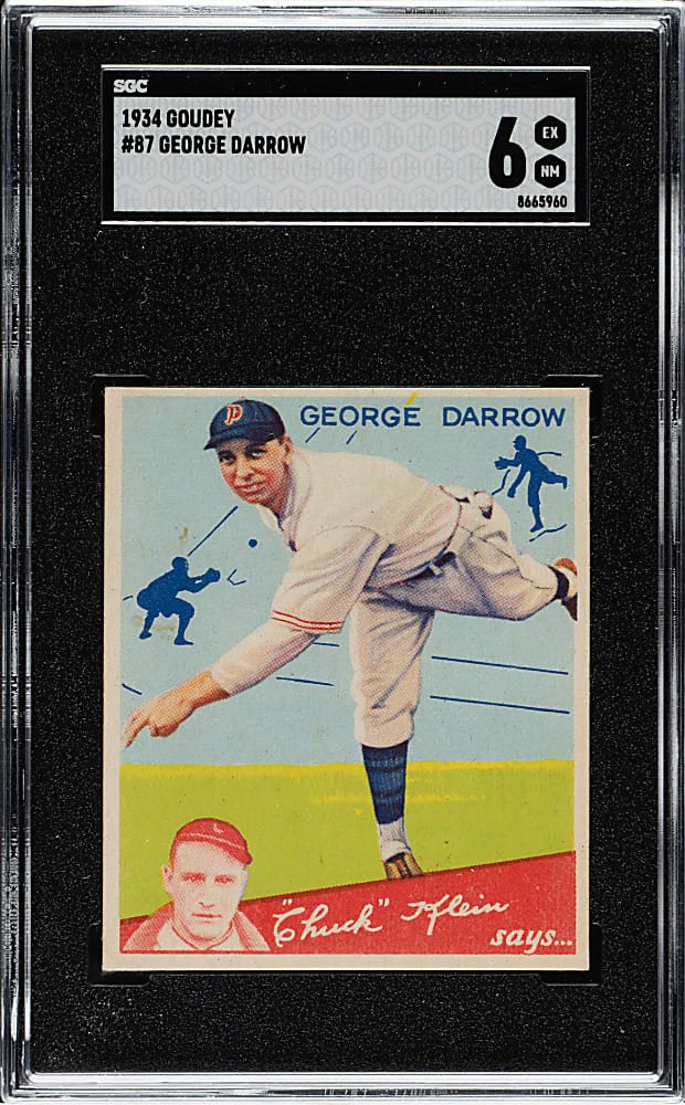1934 R320 Goudey #87 George Darrow SGC EX/NM 6