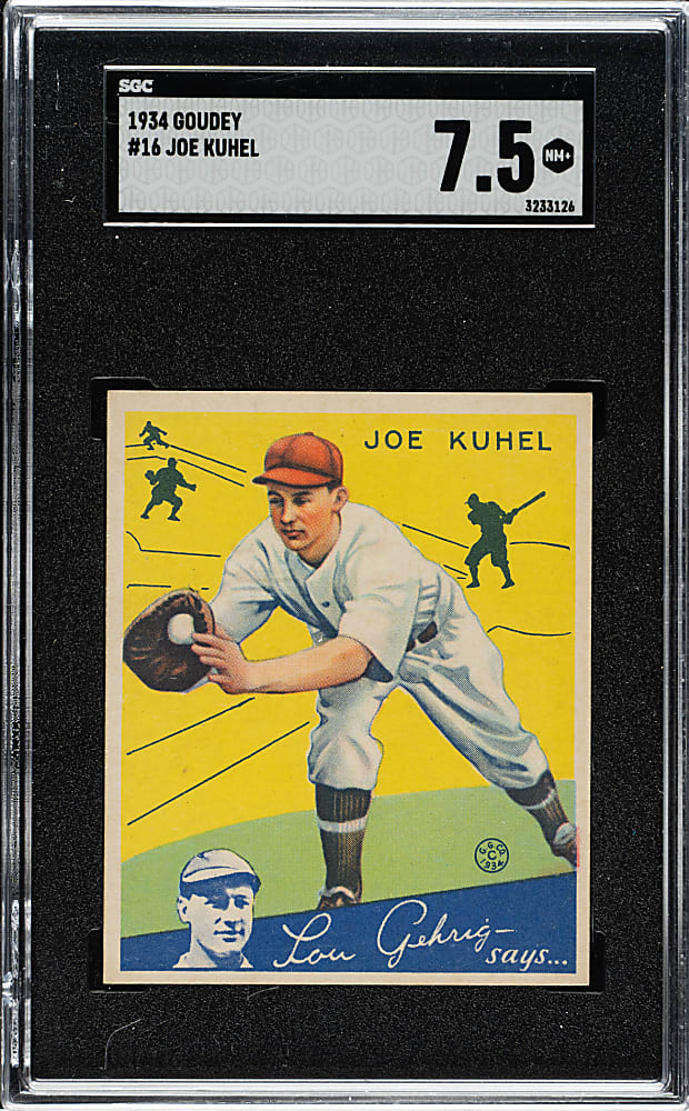 1934 R320 Goudey #16 Joe Kuhel SGC NM+ 7.5