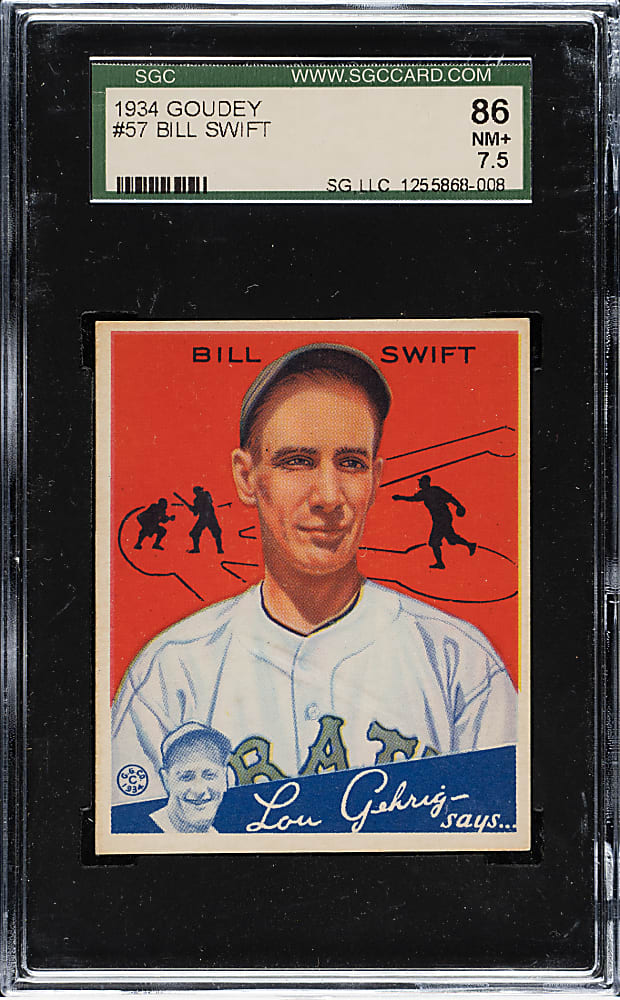 1934 R320 Goudey #57 Bill Swift SGC NM+ 86