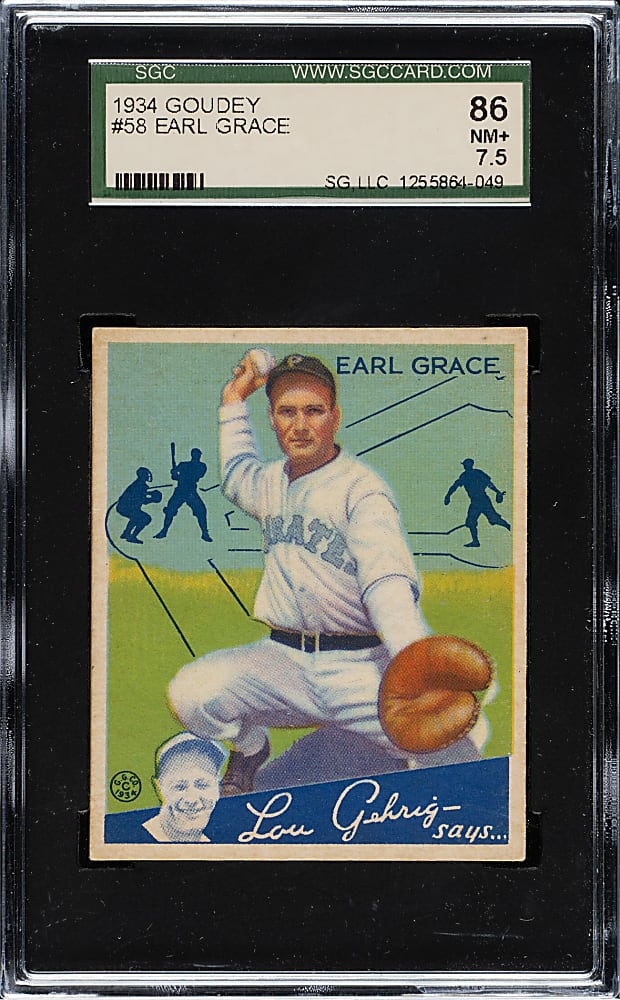 1934 R320 Goudey #58 Earl Grace SGC NM+ 86