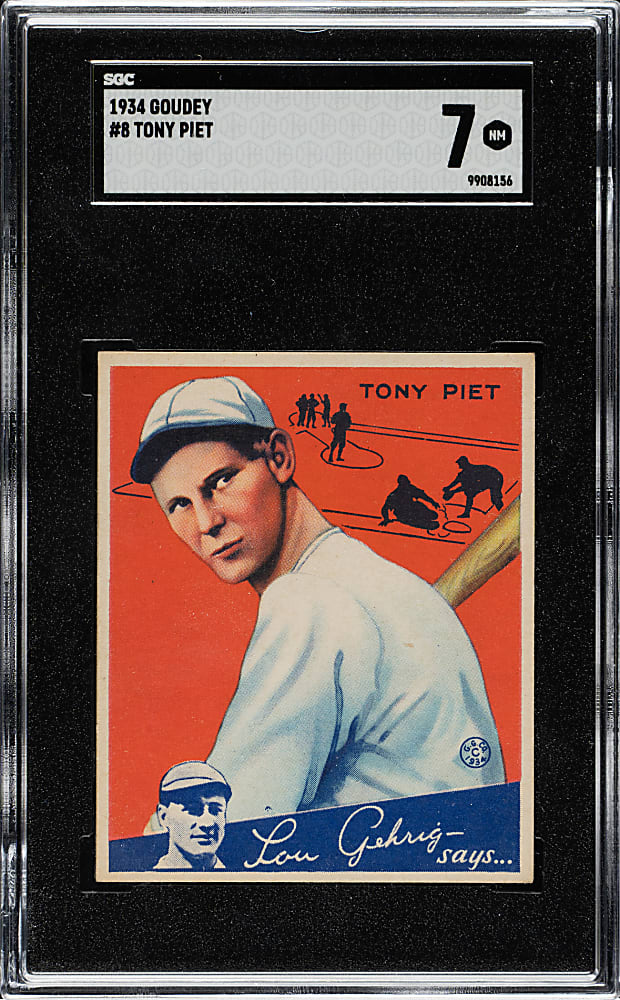 1934 R320 Goudey #8 Tony Piet SGC NM 7