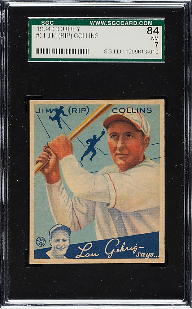 1934 R320 Goudey #51 Rip Collins SGC NM 84