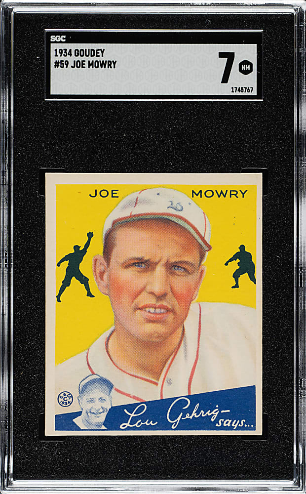 1934 R320 Goudey #59 Joe Mowry SGC NM 7