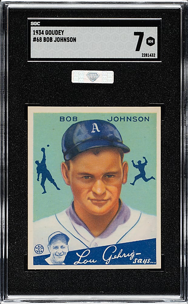 1934 R320 Goudey #68 Bob Johnson SGC NM 7 (MBA Silver Diamond)