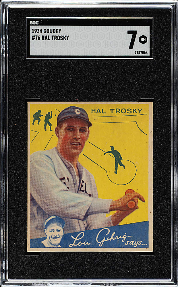 1934 R320 Goudey #76 Hal Trosky SGC NM 7