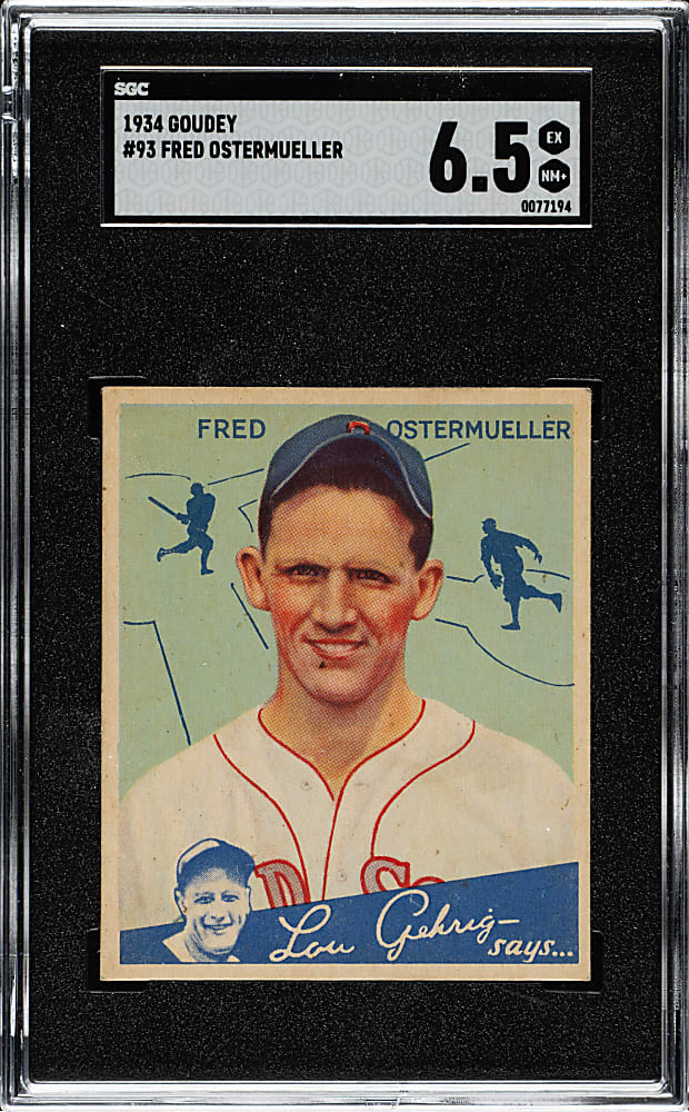 1934 R320 Goudey #93 Fred Ostermueller SGC EX/NM+ 6.5