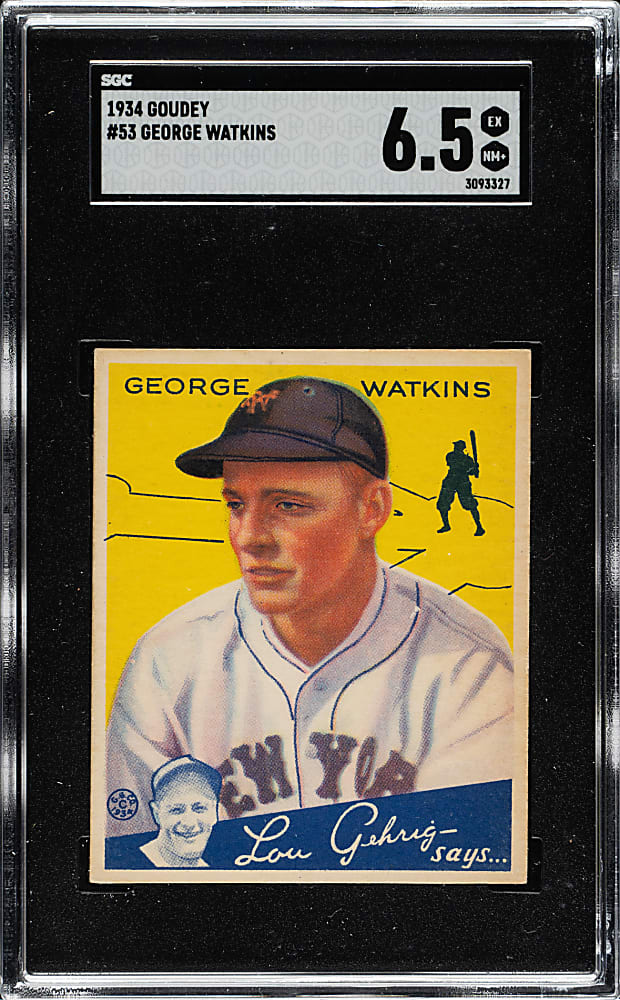 1934 R320 Goudey #53 George Watkins SGC EX/NM+ 6.5