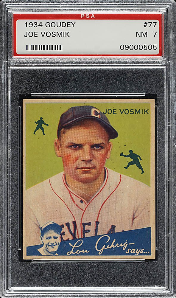 1934 R320 Goudey #77 Joe Vosmik PSA NM 7