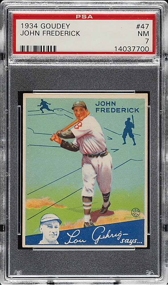 1934 R320 Goudey #47 John Frederick PSA NM 7