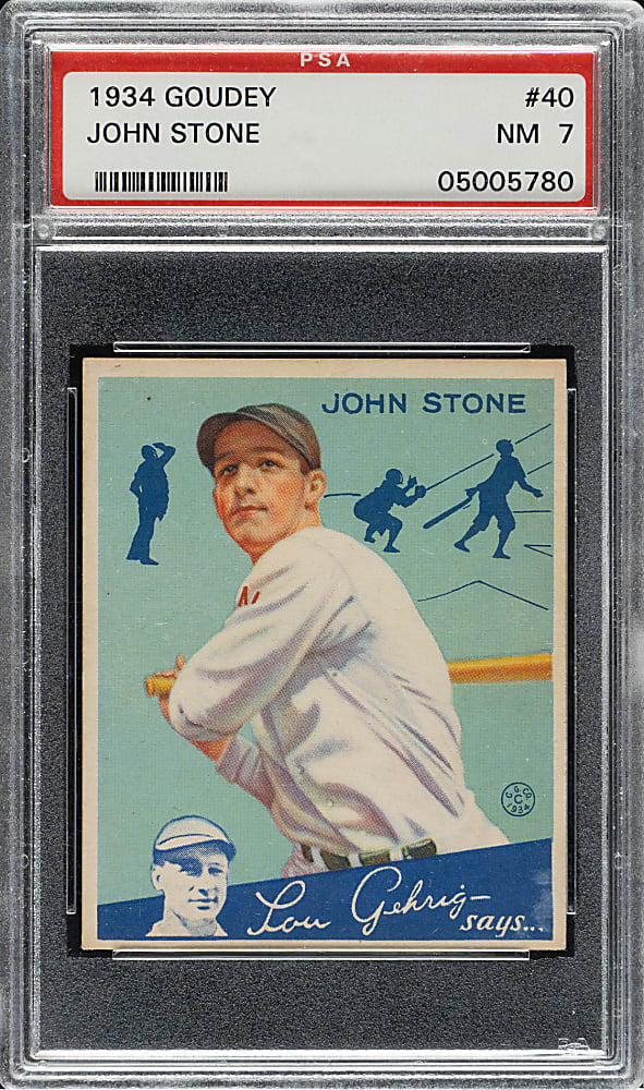1934 R320 Goudey #40 John Stone PSA NM 7