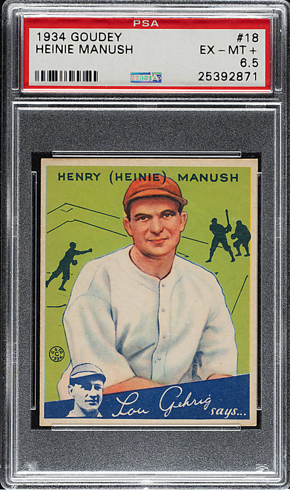 1934 R320 Goudey #18 Heinie Manush PSA EX-MT+ 6.5