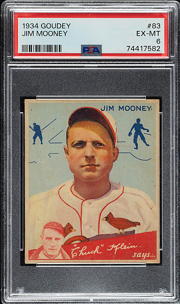 1934 R320 Goudey #83 Jim Mooney PSA EX-MT 6