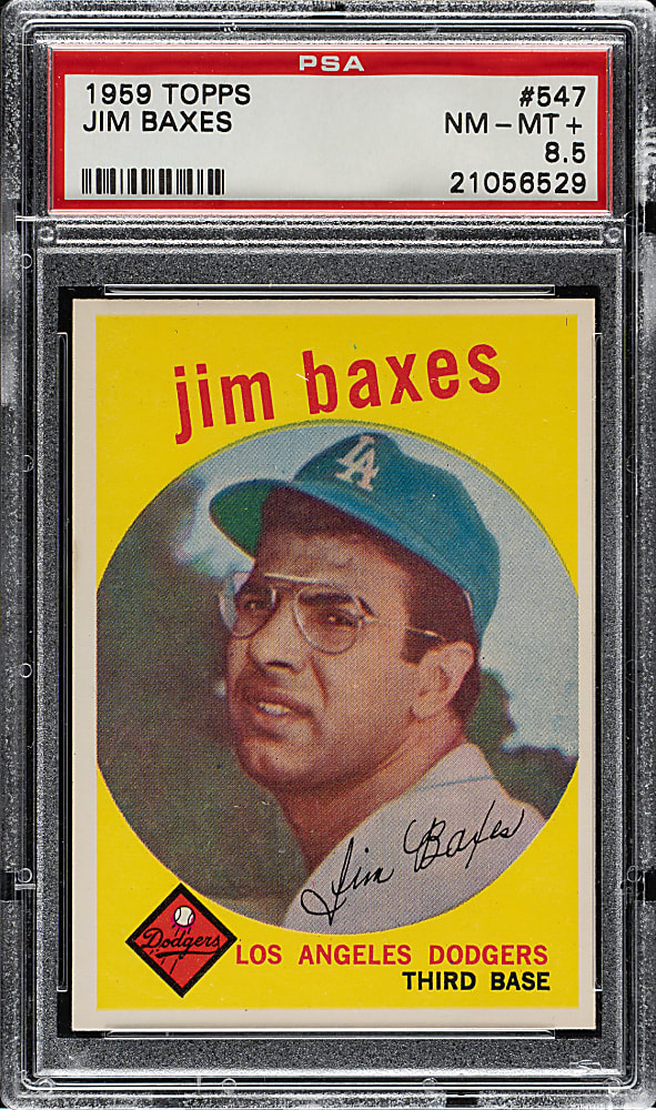 1959 Topps #547 Jim Baxes PSA NM-MT+ 8.5