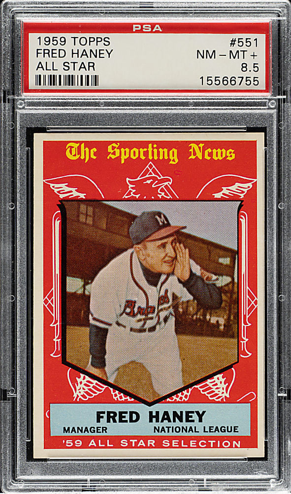 1959 Topps #551 Fred Haney All-Star PSA NM-MT+ 8.5
